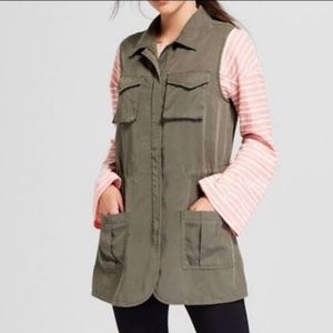 A New Day Olive Sleeveless Utility Vest